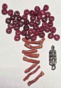KIT-Perline corallo rosso ramo naturale italiano e corallo rosso tondo -SPEDIZIONE GRATUITA - Foto 1 di 4