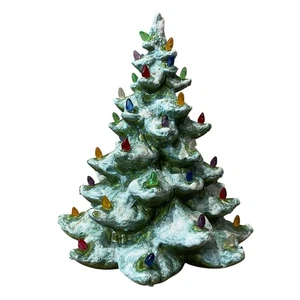 Árbol de Navidad de cerámica de colección con copos de nieve iluminado multicolor 12 LEER DESCRIPCIÓN - Imagen 1 de 13