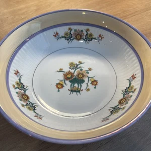 Vintage Bavarian Serving Bowl 9" x 2.75" ~ Peach Lustre & Cobalt - Early 1900's - Picture 1 of 4