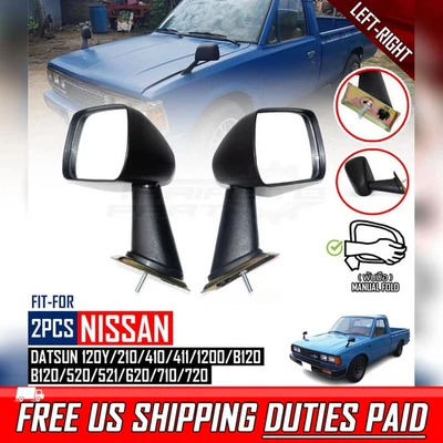 Espejo retrovisor guardabarros para Nissan Datsun 120y 210 1200 410 411 B120 520 521 620 710 Foto 1 de 4