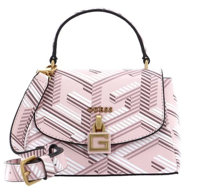 GUESS Montreal Mini Crossbody Flap Umhängetasche Tasche Pale Rose Logo rosa Neu - Bild 1 von 4