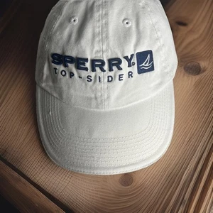 Sperry Hat Cap Strap Back Red White Logo Adjustable Tennis Baseball Preppy Mens - Picture 1 of 6