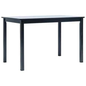 NNEVL Dining Table Black 114x71x75 cm Solid Rubber Wood - Picture 1 of 6