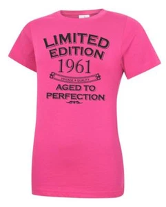 64th Birthday Gift Present Year 1961 Womens Crewneck T-Shirt Limited Aged To - Picture 1 of 6