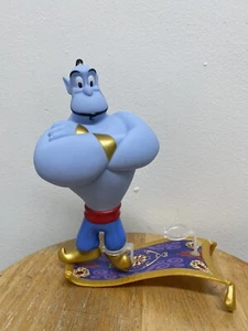 Disney Aladdin Genie Figure Plastic Toy Collectible 8" W/ Carpet Stand - Picture 1 of 4