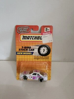1993 MATCHBOX MB 7 White Ford T-Bird STOCK CAR Maui NIB bubble imperfect see pic - Image 1 of 3