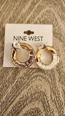 Nine West Aros Tono Oro 1" Nuevos Pendientes Perforados Acrílico Transparente Joyería de Moda Foto 1 de 2