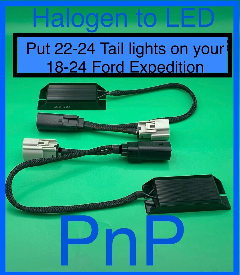 2018 - 2024 FORD EXPEDITION HALOGEN TO 2022 - 2024 LED TAIL LIGHT ADAPTER - Image 1 of 1