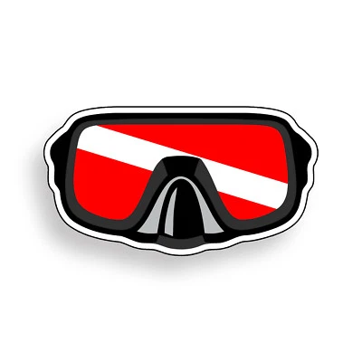 Diver Down Mask Sticker Scuba Diving Cup Dive Car Vehicle Window Bumper Decal