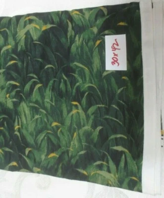 30 x 43" Tall Green Leaves Stalks Exclusively Quilters Cotton Fabric -2004 - Image 1 of 4