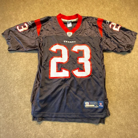 Houston Texans Men's Medium Arian Foster Navy Blue Short Reebok Sleeve Jersey Cover