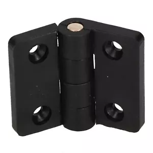 Bisagra de plástico de nailon reforzado negra 40x48 mm hecha en italiano calidad industrial - Imagen 1 de 4