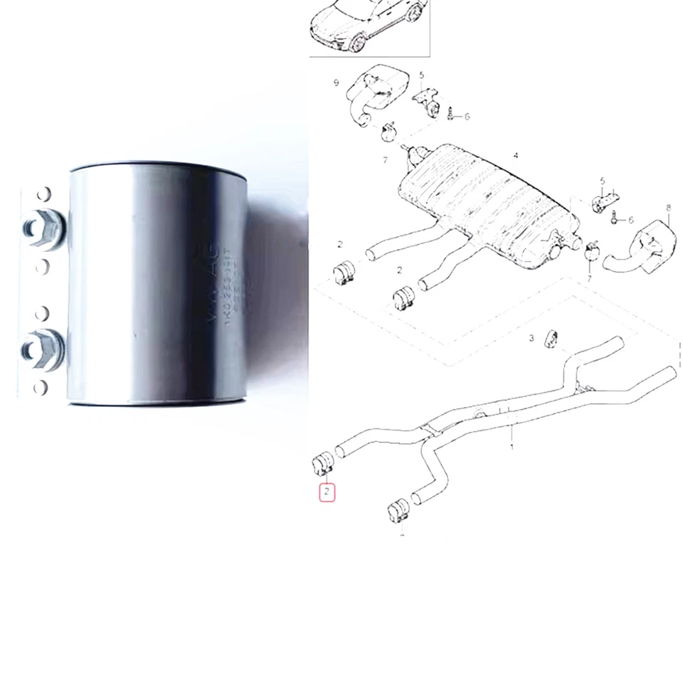 New Exhaust Coupling Pipe Clamp for Porsche Cayenne 2011-2014 - Image 1 of 4