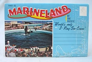 Vintage 50er Jahre ausklappbare Postkarte Marineland des Pazifiks Südkalifornien - Bild 1 von 1