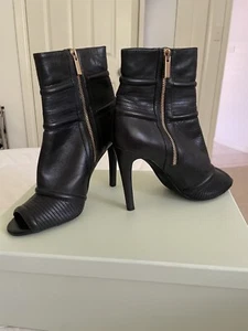 Wittner Adina Black Leather Ankle Boots - Size 38 - Picture 1 of 4