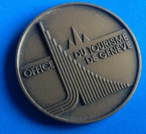 Médaille Suisse Centenaire Office du Tourisme de Genève 1985 par KRAMER / Medal - Picture 1 of 2