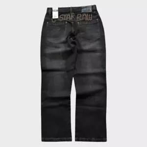 Pantalones de mezclilla G-Star Raw para hombre rectos grises bordados stock muerto nuevos 30x30 - Imagen 1 de 5