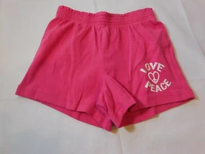 The Children's Place Girls Youth Cotton Shorts Pink 6 Love Peace NWT - Picture 1 of 3