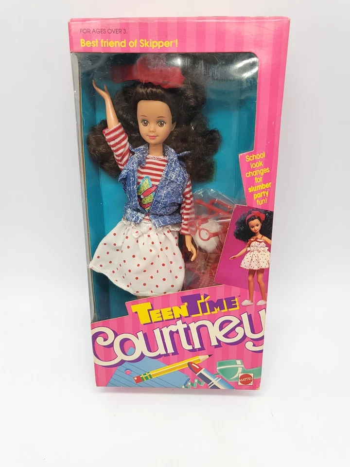 Vintage 1988 Teen Time Courtney Doll #1952 Skipper Best Friend Mattel NRFB Lot12