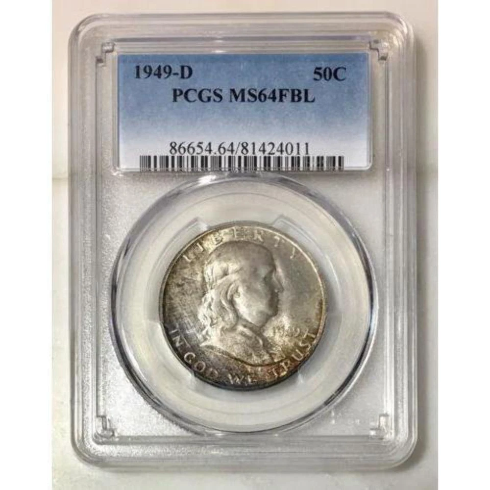 1949 D Franklin Half Dollar PCGS MS64FBL *Rev Tye's* #4011 - Image 1 of 4
