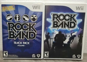 Nintendo Wii Game lot of 2 Rock Band and Track Pack Vol 1 2008 Tested and Works - Picture 1 of 6