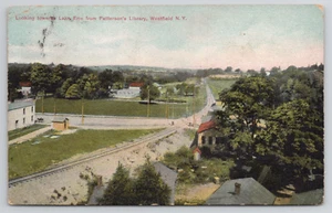 Westfield NY Looking Towards Lake Erie from Pattersons Library Postcard RR Track - Picture 1 of 5