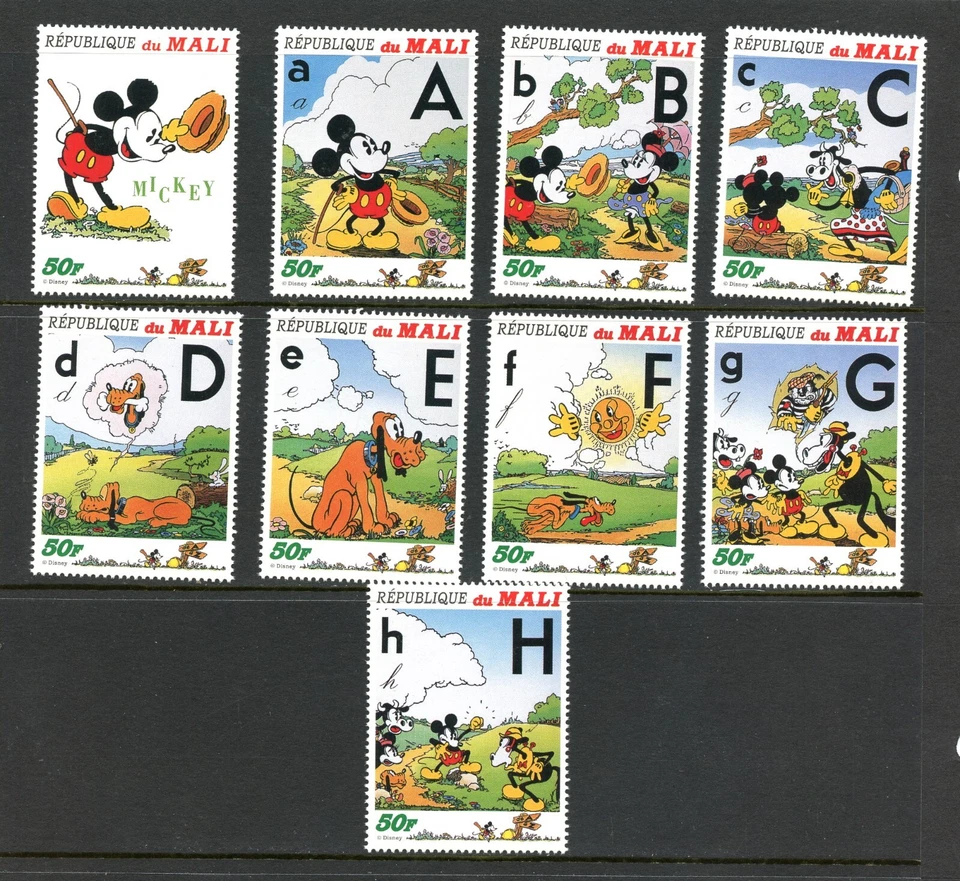 O165 Mali 1996 Disney Mickey Mouse 9v.   MNH Foto 1 de 1