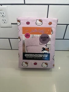 Juego de fundas de almohada sábanas Hello Kitty Halloween REINA púrpura claro calabaza NUEVO - Imagen 1 de 2