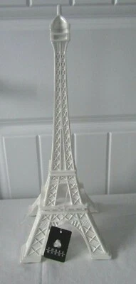Three Hands White Resin Eiffel Tower Tabletop Decoration 15" NWT - Image 1 of 4