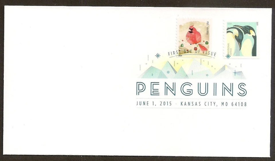 US 4990 Penguins (coil) Winter Fun Cardinal DCP FDC 2015 - Image 1 of 1