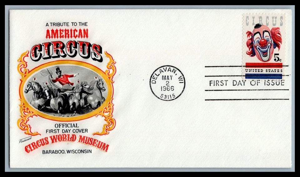 US FDC # 1309 5c Circus Clown   Fleetwood  1965, 9p5779 - Image 1 of 1