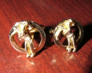 Vintage Golfer Cufflinks - Golfing - Picture 1 of 1