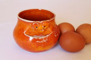 Separador de huevos naranja cerámica hecho a mano cerámica regalo - Imagen 1 de 4