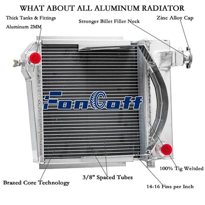 4 Row Radiator Fit 1960-1967 Austin Healey Sprite to AH/MG Midget to MG MT - Image 1 of 4