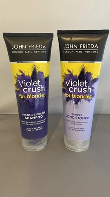 John Frieda Violet Crush Toning Shampoo &  Conditioner 250ml Blonde Hair Purple  - Image 1 of 2