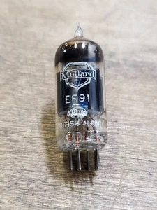 Mullard EF91 Vacuum Tube, 6AM6 Z77 Replacement, Blue Shield, Square Getter, Good - Picture 1 of 8