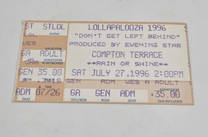 Lollapalooza 1996 Konzert Ticket Stub "Don't Get Left Behind" Compton Terrace  - Bild 1 von 2