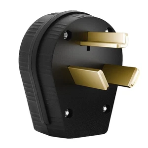 30Amp 3-Prong Dryer Plug - Nema 10-30P, 30 Amp, 125/250 Volt Angle Black - Picture 1 of 4