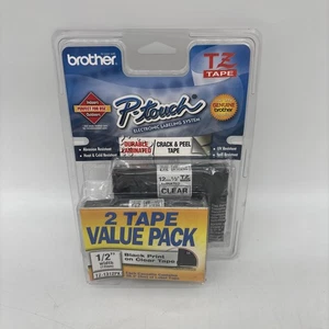 Brother TZ-1312PK P-Touch 1/2" 12 mm schwarz auf transparentem Klebeband laminiert für Etikettierer - Bild 1 von 5