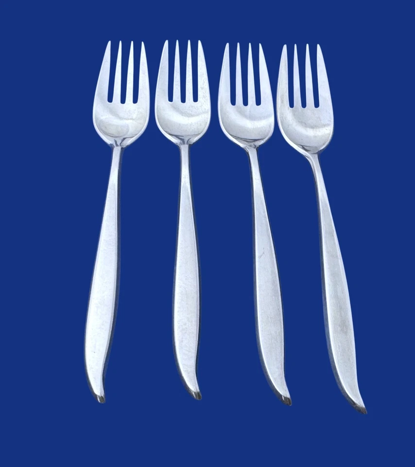 National VALIANT Stainless Flare Handle - Set of 4 Dinner Forks 7 3/8" - Image 1 of 1