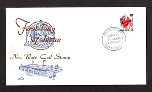 1975 Australia 10c WCS New Rate Coil Stamp First Day Cover Adelaide Postmark - Picture 1 of 2