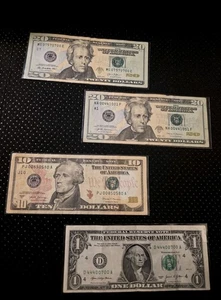 TRIPLE RARE SET! 4 Fancy Serial Bills - ALL Trinary/4 Zeros + RARE Error Note! - Picture 1 of 10