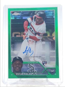 OSCAR COLAS 2023 TOPPS CHROME ROOKIE AUTOGRAPH GREEN RC AUTO /99 Q3816 - Picture 1 of 2