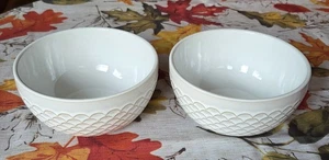 Set 2 Better Homes & Garden Modern Farmhouse Soup Cereal Bowls Scallop NEW - Picture 1 of 4
