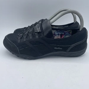 Skechers Sneaker Womens 8 Black Breathe Easy Faithful Laced Up Casual 23030 - Picture 1 of 12