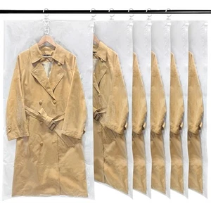 Hanging Vacuum Storage Bags for Clothes Coats 6 Pack 49x27.6 Inches Space Sav... - Picture 1 of 7