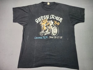 Vintage Gypsy Motorrad Tour Shirt Herren XL schwarz Chopper Harley MC Laconia 80er 90er - Bild 1 von 18