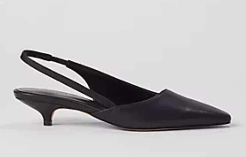 NUEVOS ZAPATOS DE SALÓN ANN TAYLOR CUERO ASIMÉTRICO NEGRO CON CORDONES GATITO 9.5 Foto 1 de 4