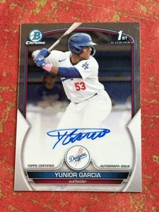 2023 Bowman Chrome Yunior Garcia Auto #CPA-YG 1st Prospect Los Angeles Dodgers - Picture 1 of 2