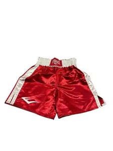Everlast Men’s Boxing Shorts Trunks Size L Red White Satin Training Rocky Gym - Picture 1 of 6